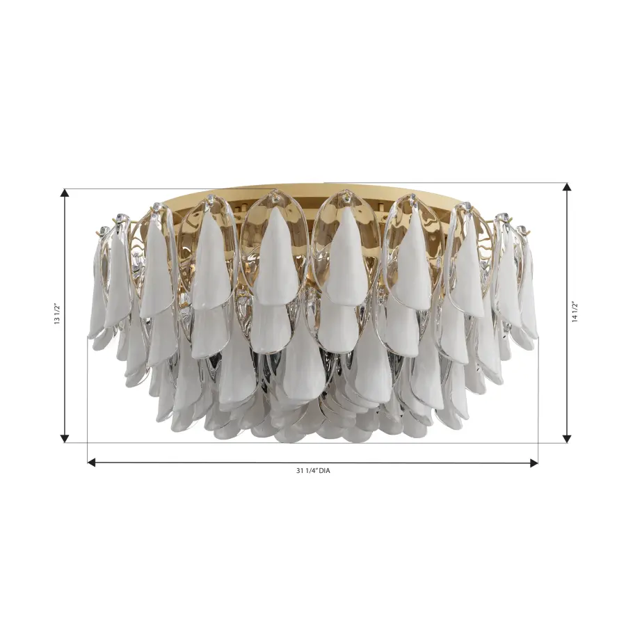 Verla Crest 31.25" 11-Light Flush Mount in Legacy Brass - Image 4
