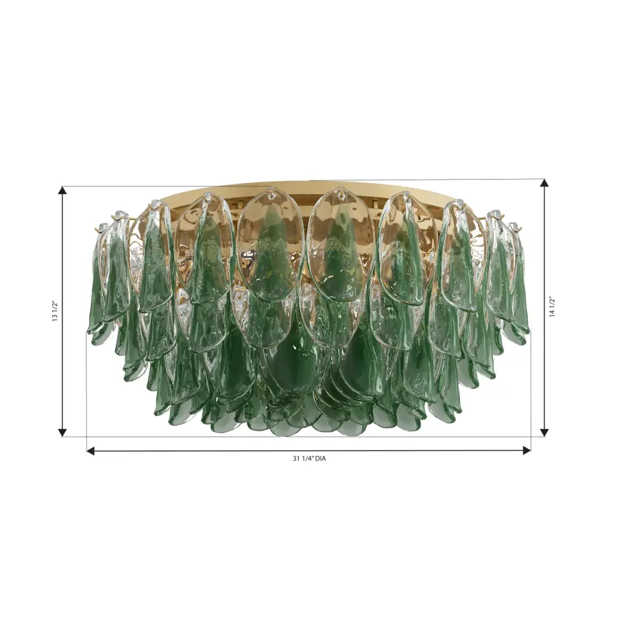 Verla Crest 31.25" 11-Light Flush Mount in Legacy Brass - Image 2