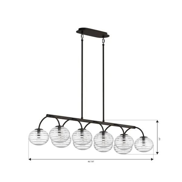 Lenora 47" 10-Light Linear Chandelier in Dark Bronze - Image 4
