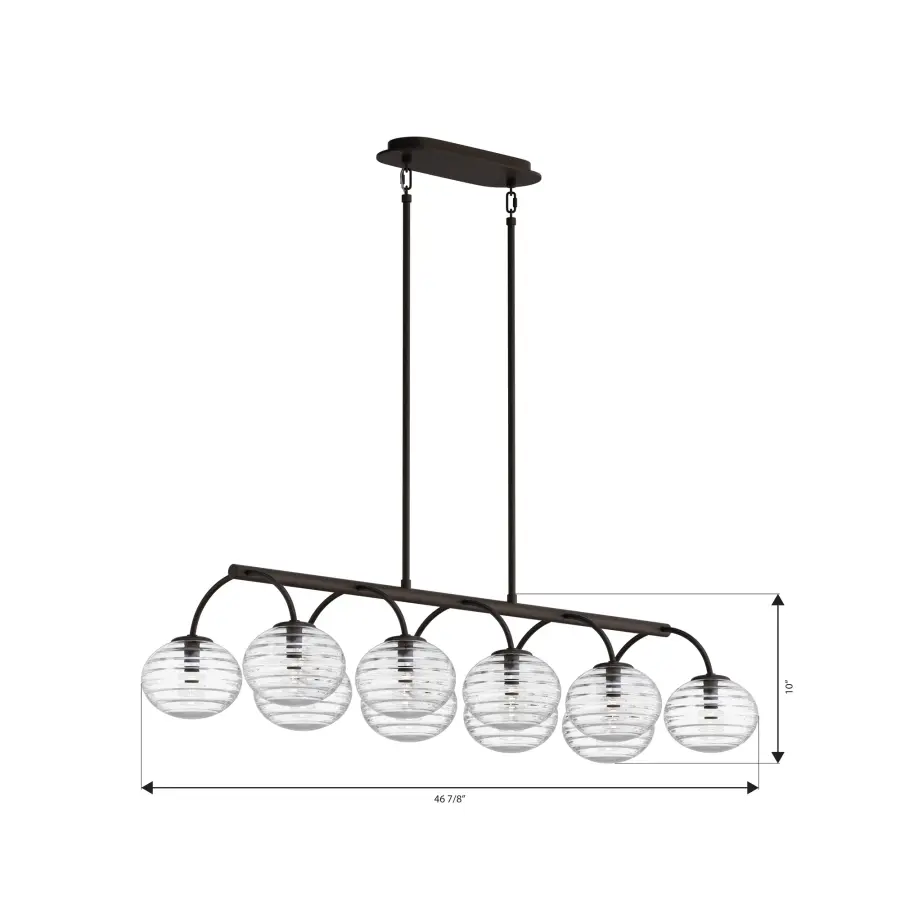 Lenora 47" 10-Light Linear Chandelier in Dark Bronze - Image 4