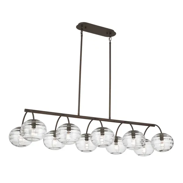 Lenora 47" 10-Light Linear Chandelier in Dark Bronze - Image 9