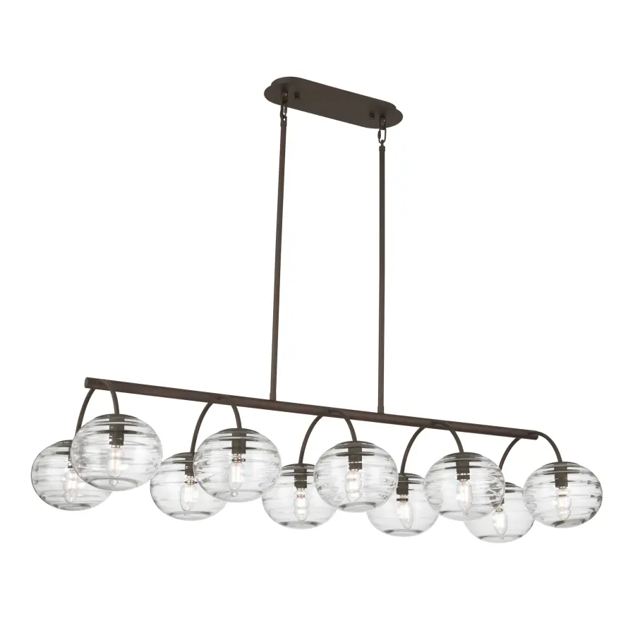 Lenora 47" 10-Light Linear Chandelier in Dark Bronze - Image 9