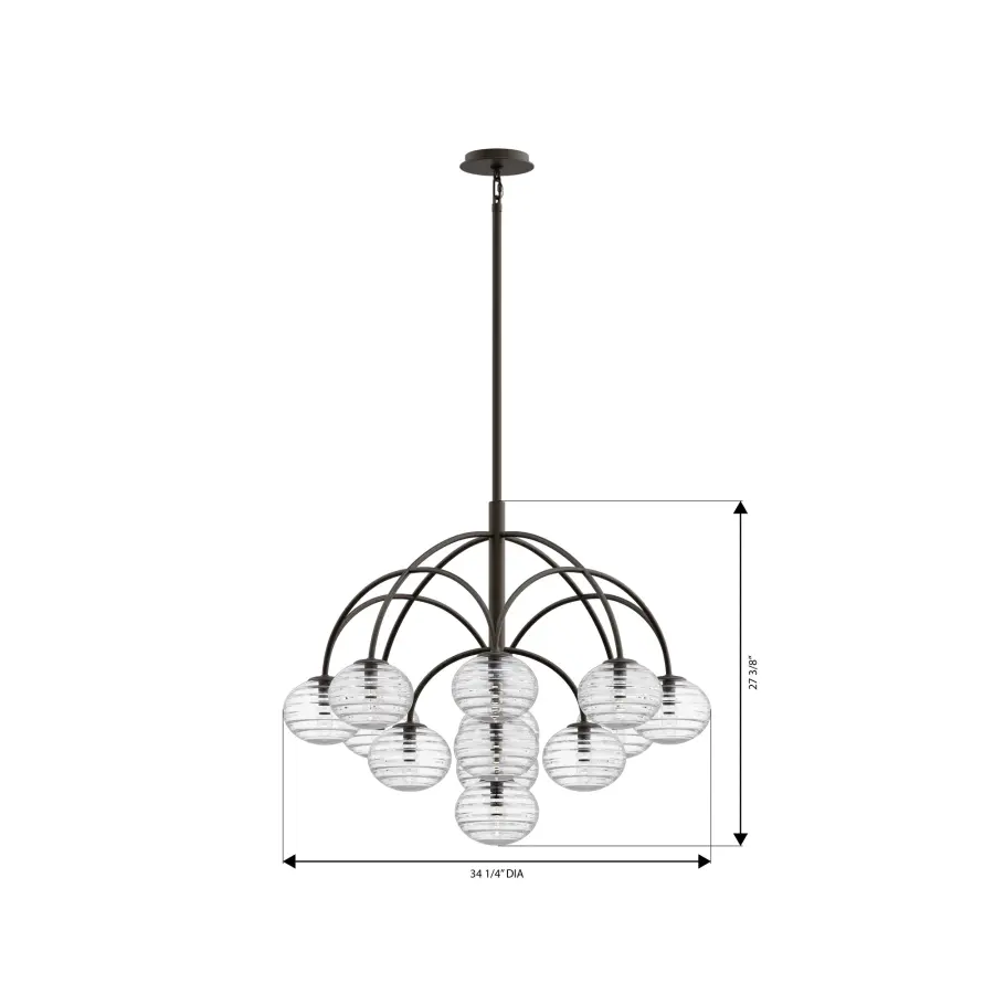 Lenora 34.25" 13-Light Chandelier in Dark Bronze - Image 2