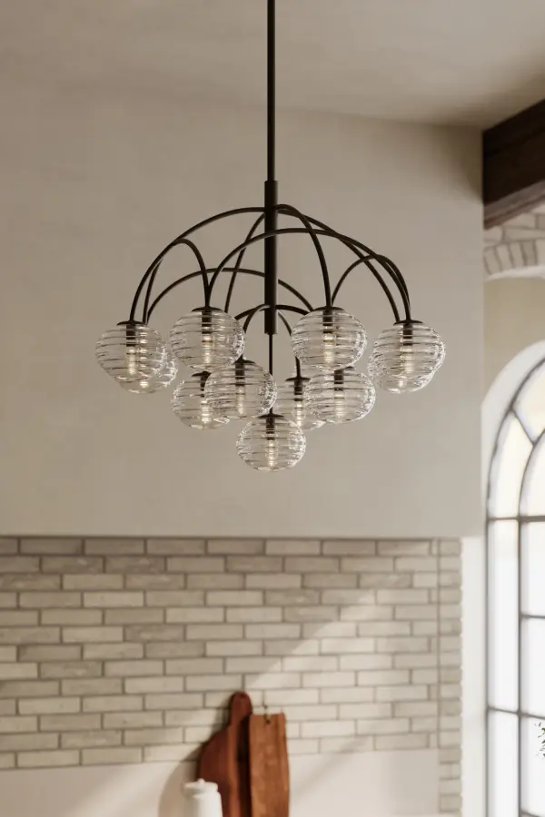 Lenora 34.25" 13-Light Chandelier in Dark Bronze - Image 4