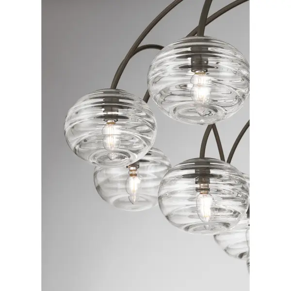 Lenora 34.25" 13-Light Chandelier in Dark Bronze - Image 7