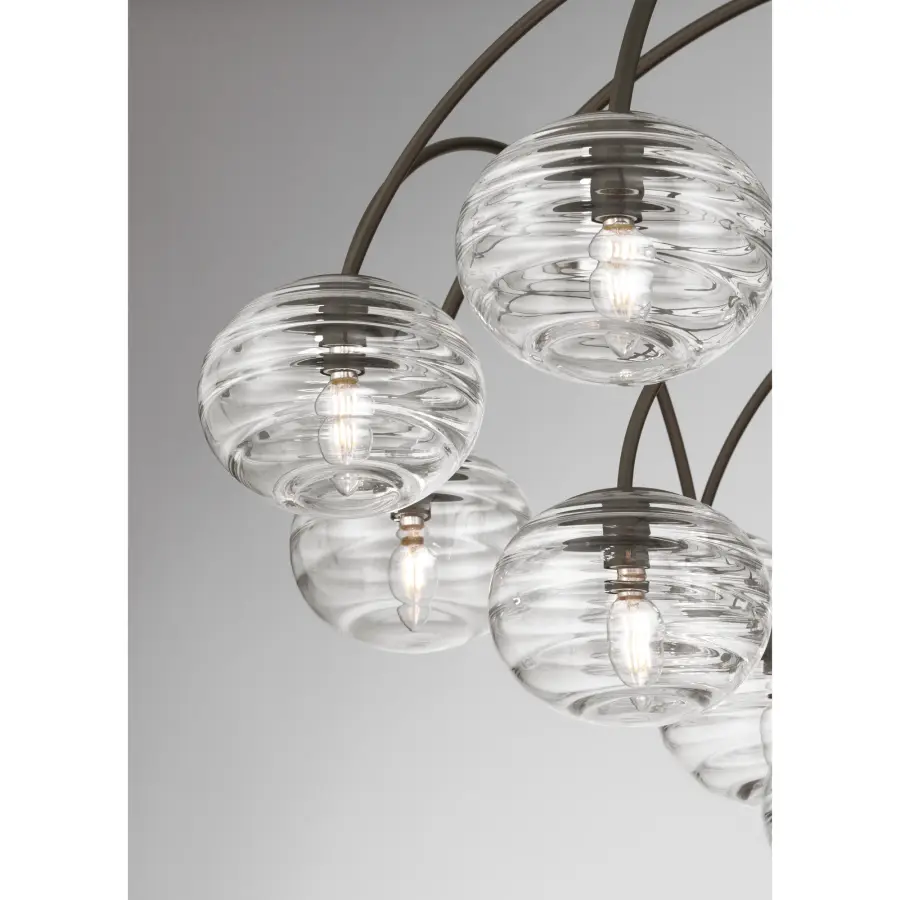 Lenora 34.25" 13-Light Chandelier in Dark Bronze - Image 7