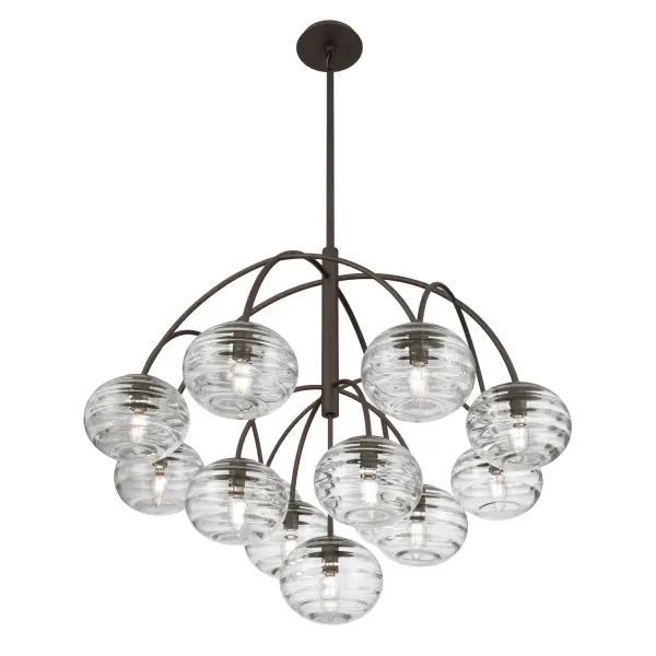 Lenora 34.25" 13-Light Chandelier in Dark Bronze - Image 8