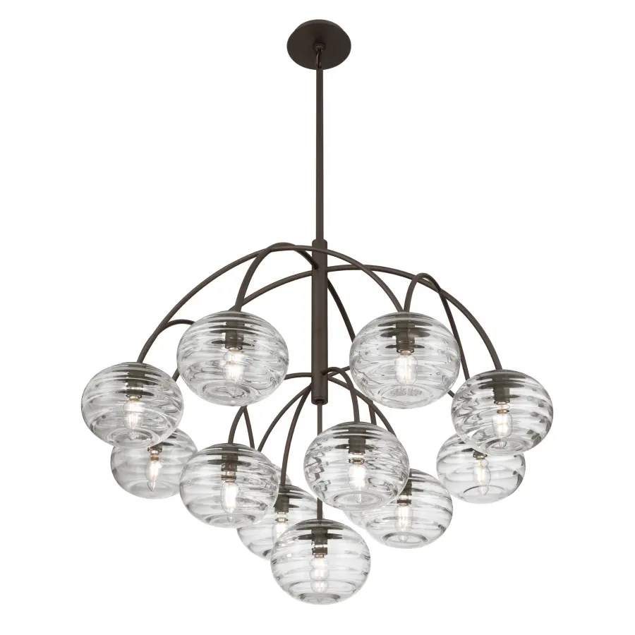 Lenora 34.25" 13-Light Chandelier in Dark Bronze - Image 8