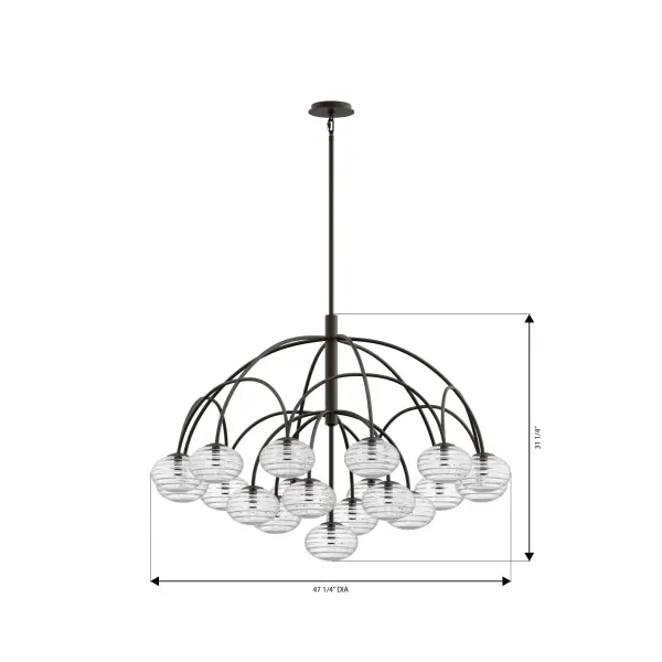 Lenora 47.75" 19-Light Chandelier in Dark Bronze - Image 4