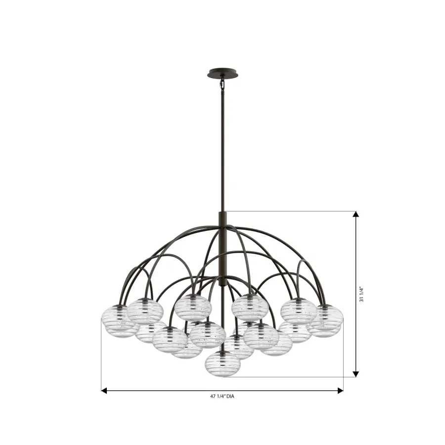 Lenora 47.75" 19-Light Chandelier in Dark Bronze - Image 4