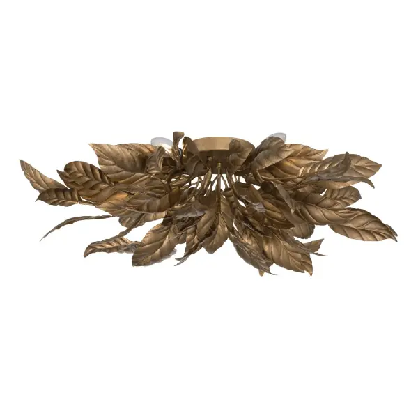 6-Light Flush Mount - Weathered Gold
