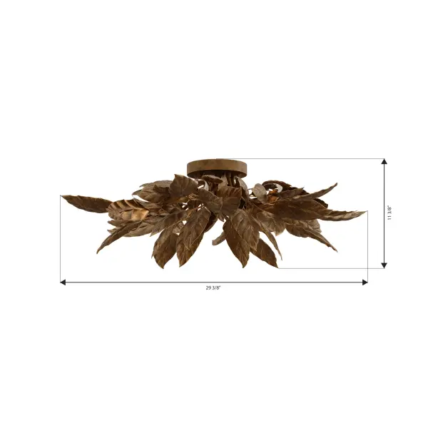 Seraphine 29.5" 6-Light Flush Mount in Weathered Gold - Image 4