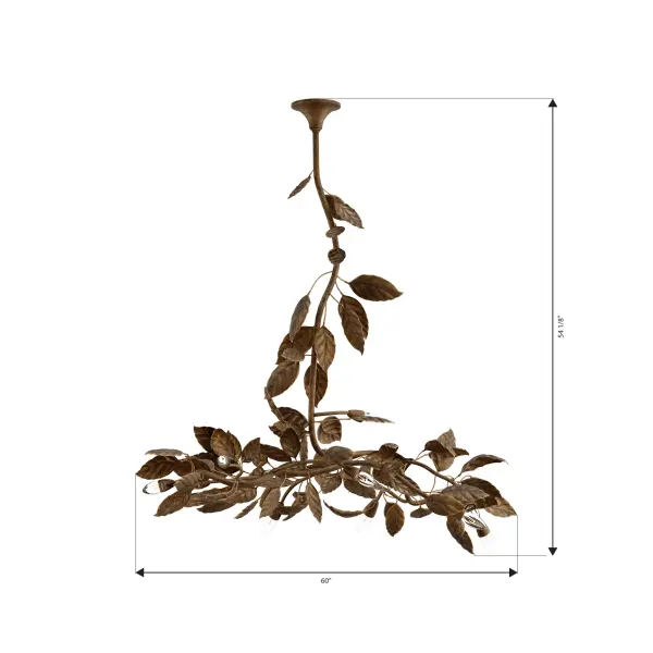 Seraphine 60" 11-Light Linear Chandelier in Weathered Gold - Image 4