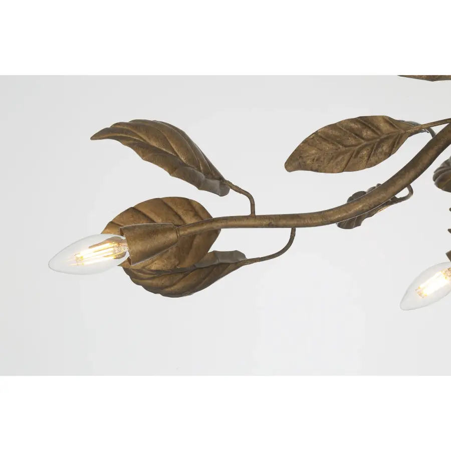 Seraphine 60" 11-Light Linear Chandelier in Weathered Gold - Image 8