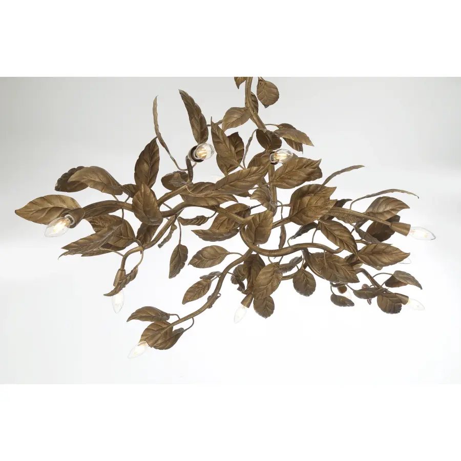 Seraphine 60" 11-Light Linear Chandelier in Weathered Gold - Image 9