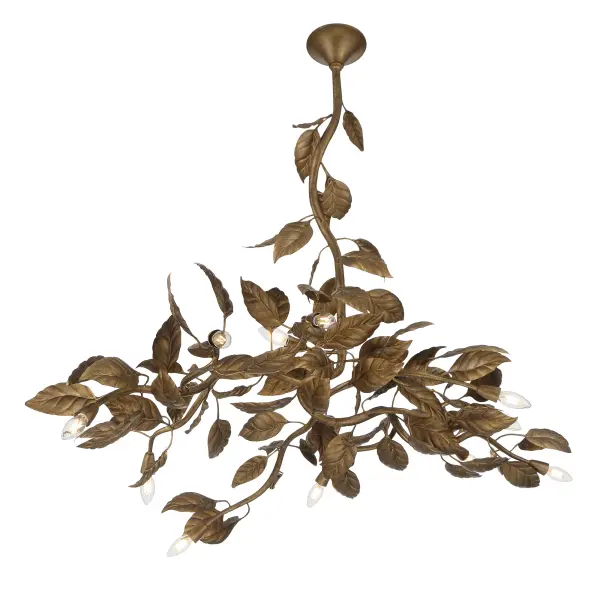 Seraphine 60" 11-Light Linear Chandelier in Weathered Gold - Image 10