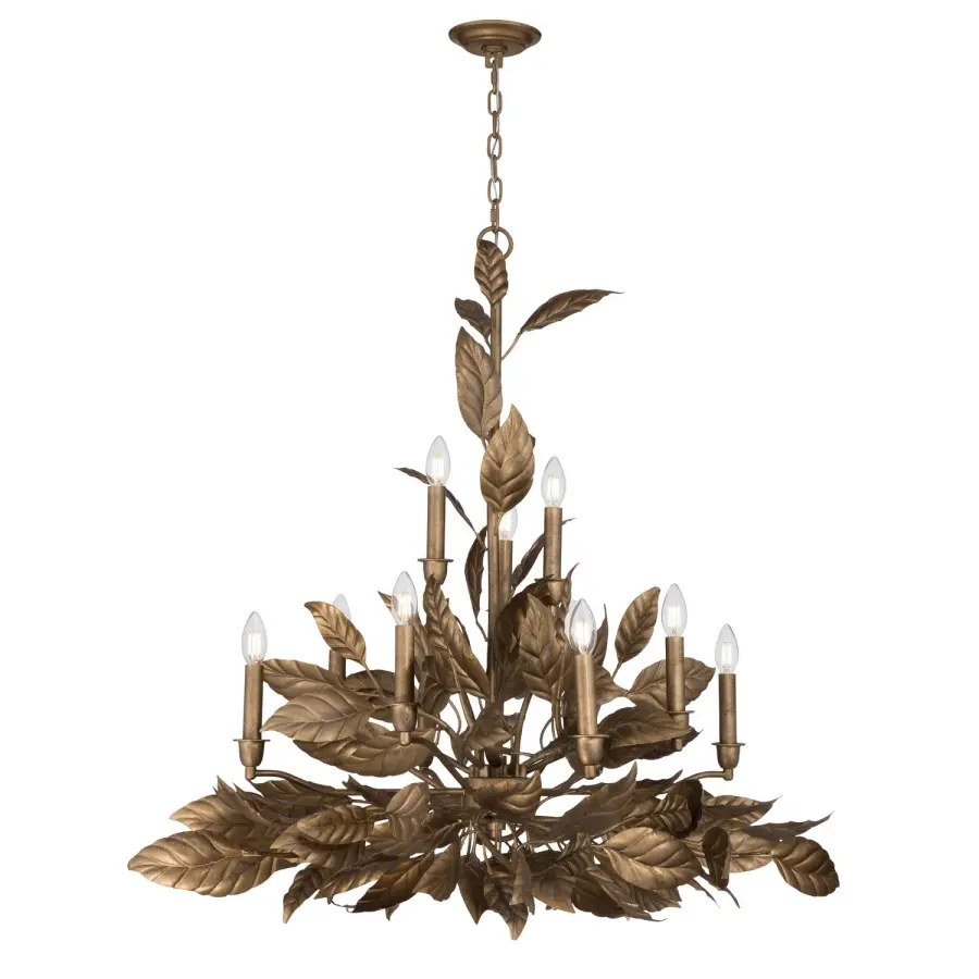 Seraphine 40" 11-Light Chandelier in Weathered Gold - Image 1