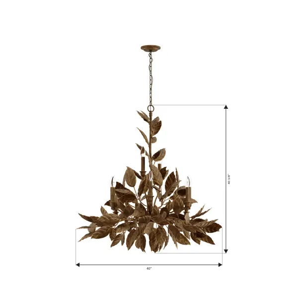 Seraphine 40" 11-Light Chandelier in Weathered Gold - Image 4