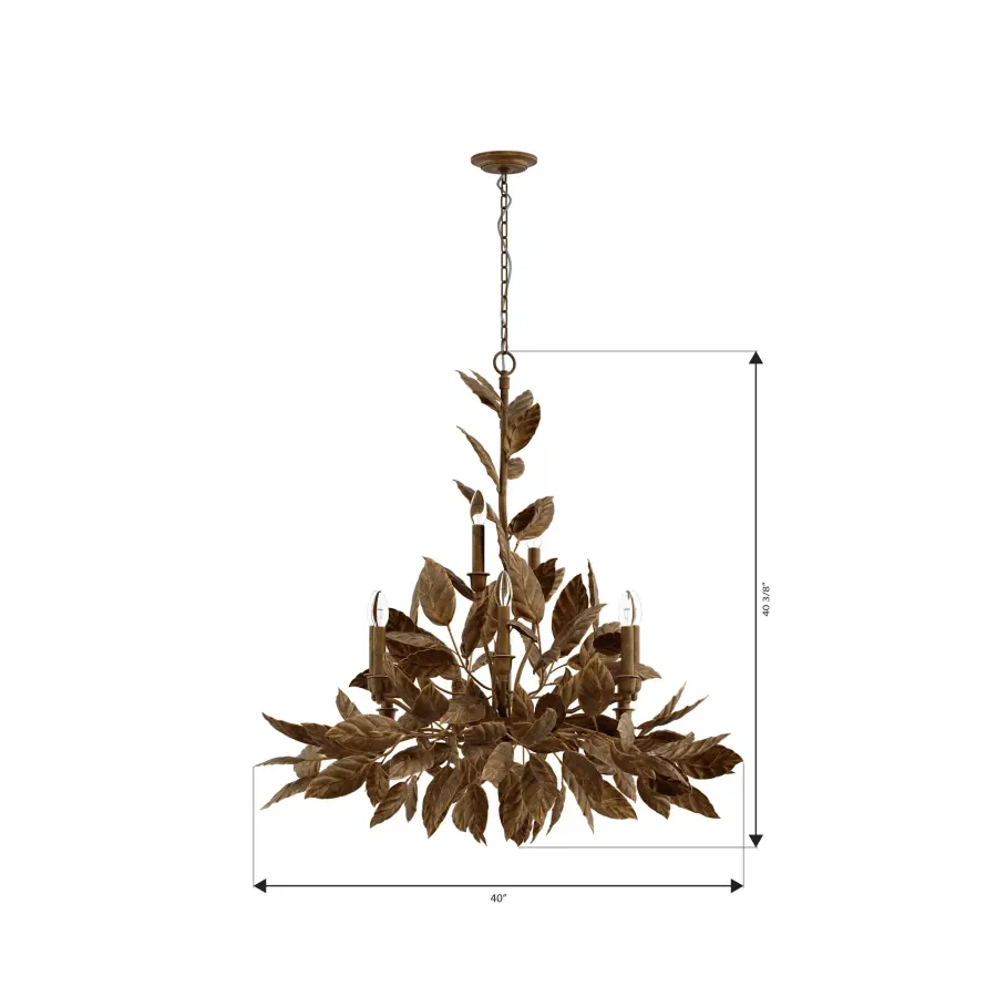 Seraphine 40" 11-Light Chandelier in Weathered Gold - Image 4