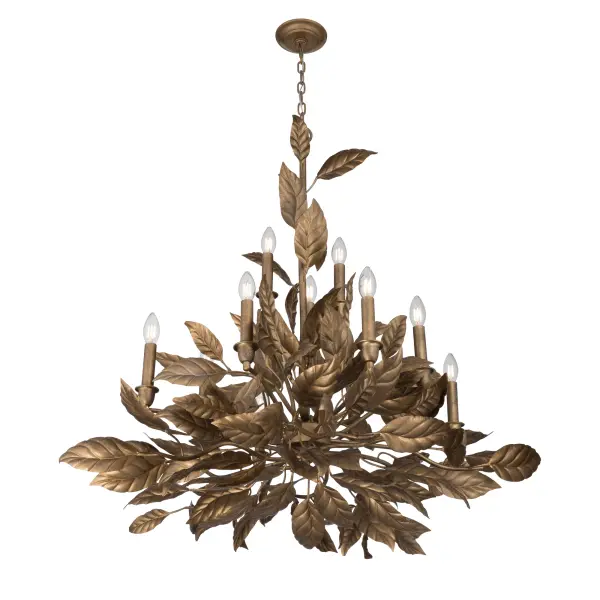 Seraphine 40" 11-Light Chandelier in Weathered Gold - Image 9