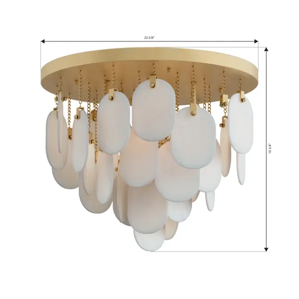 Velisse 23.75" 5-Light Flush Mount in Legacy Brass - Image 3