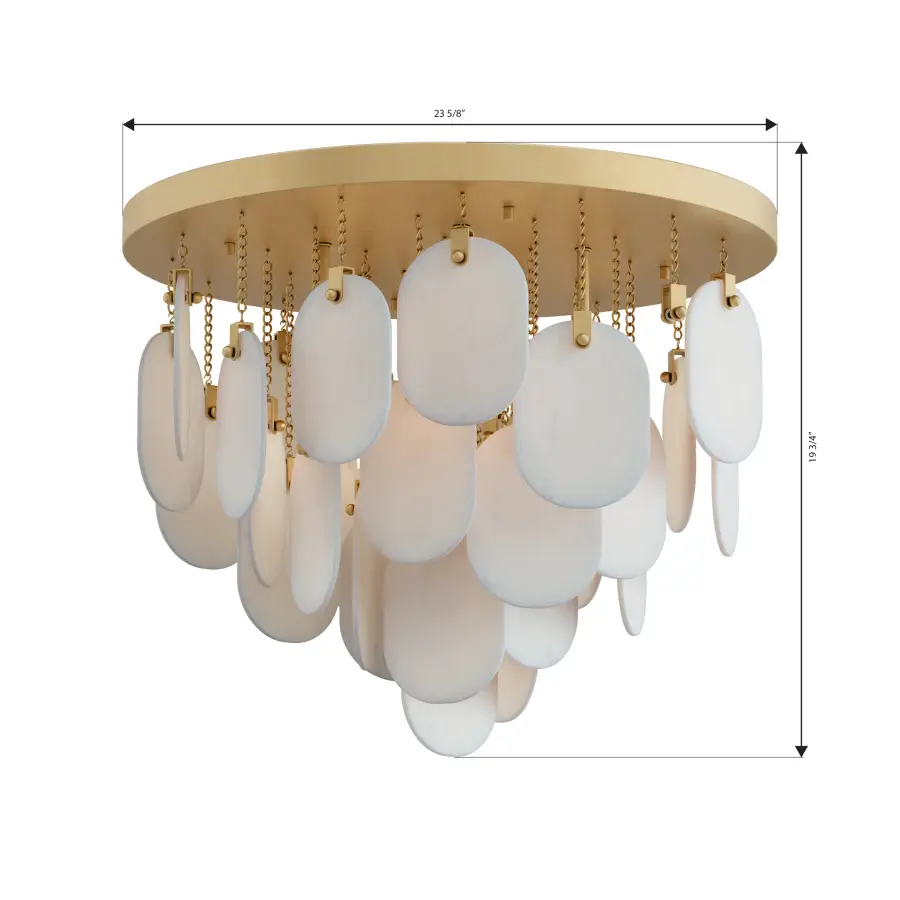 Velisse 23.75" 5-Light Flush Mount in Legacy Brass - Image 3