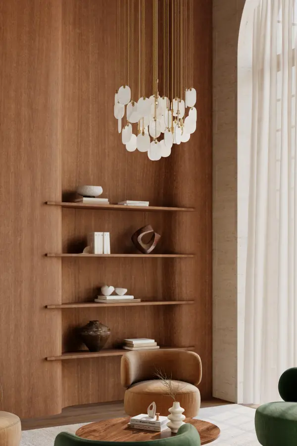 Velisse 27.5" 6-Light Pendant in Legacy Brass - Image 3