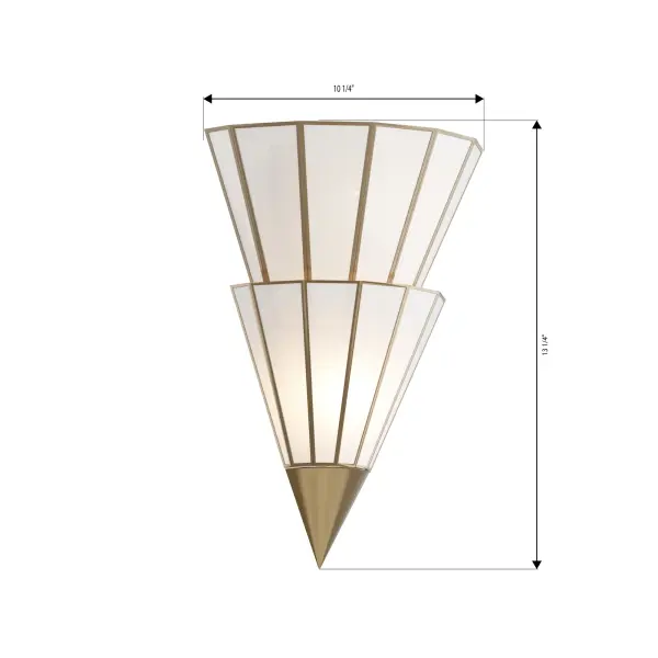2-Light Wall Sconce - Legacy Brass with White Handmade Glass - alternate view