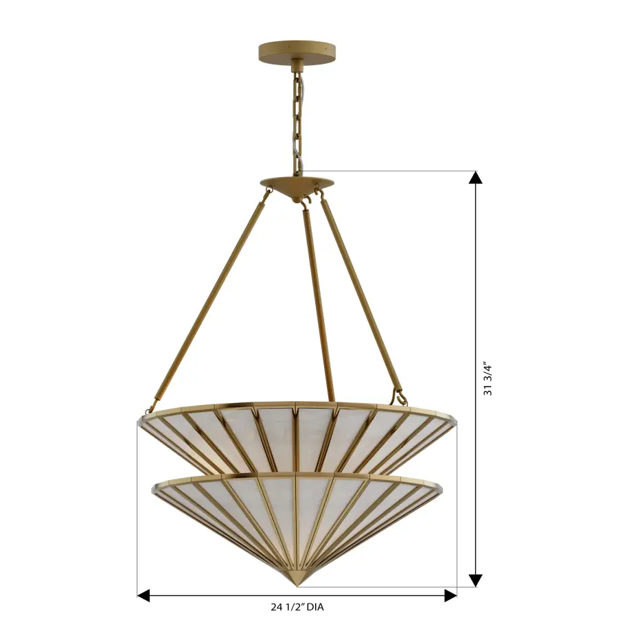 Jaxen 24.5" 3-Light Pendant in Legacy Brass - Image 2