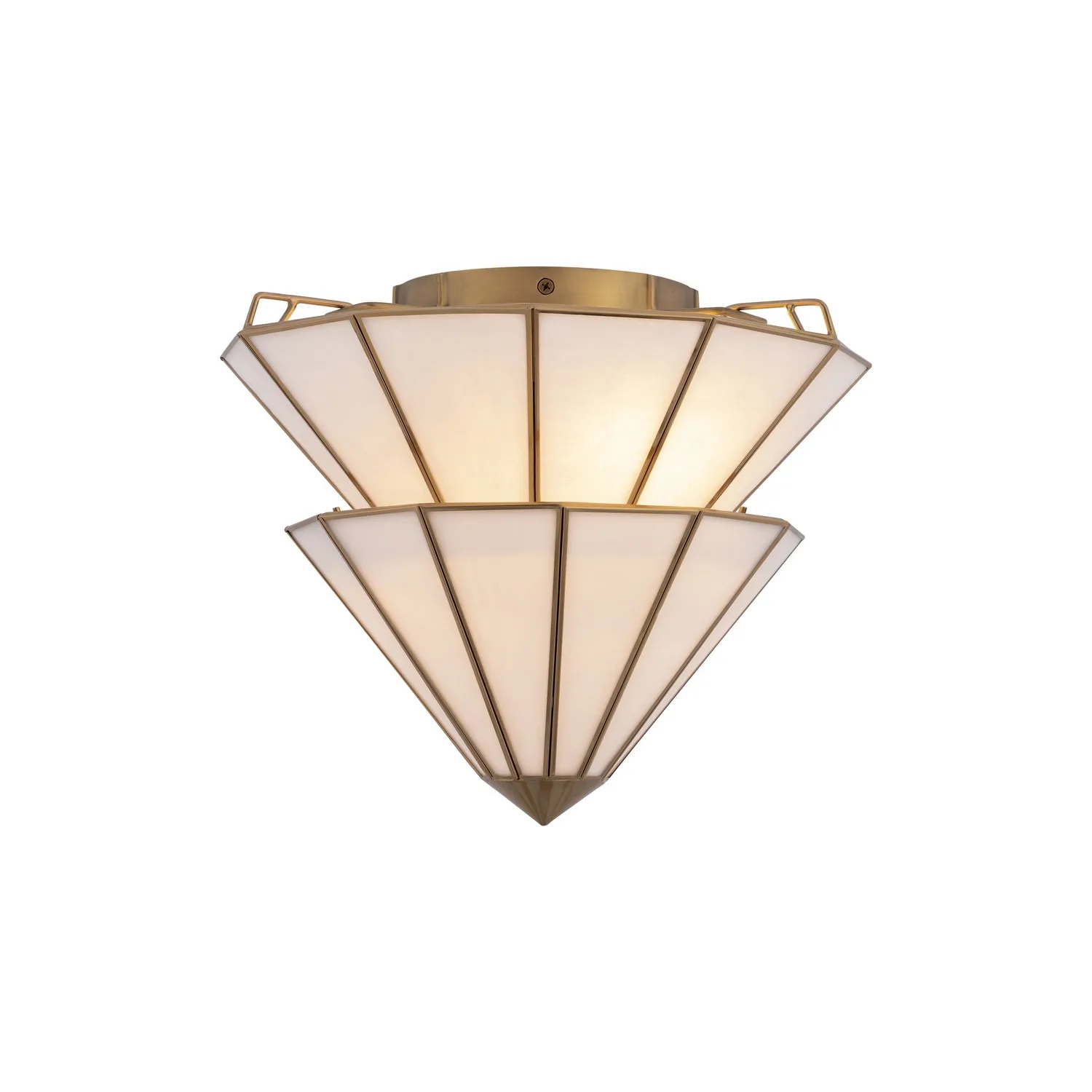 Jaxen Three Light Semi-Flush Mount in Legacy Brass