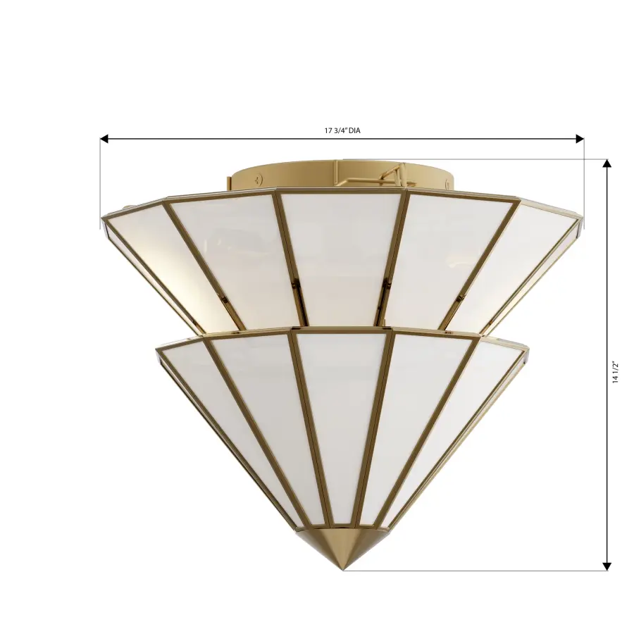 Jaxen 17.75" 3-Light Semi-Flush Mount in Legacy Brass - Image 2
