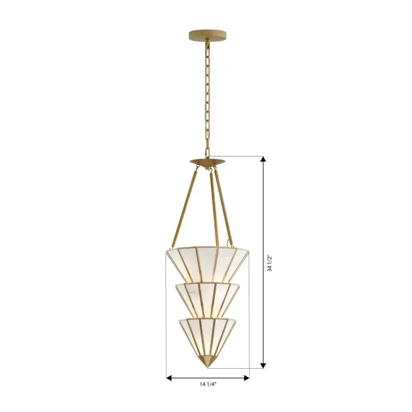 5-Light Pendant - Legacy Brass with White Handmade Glass - alternate view