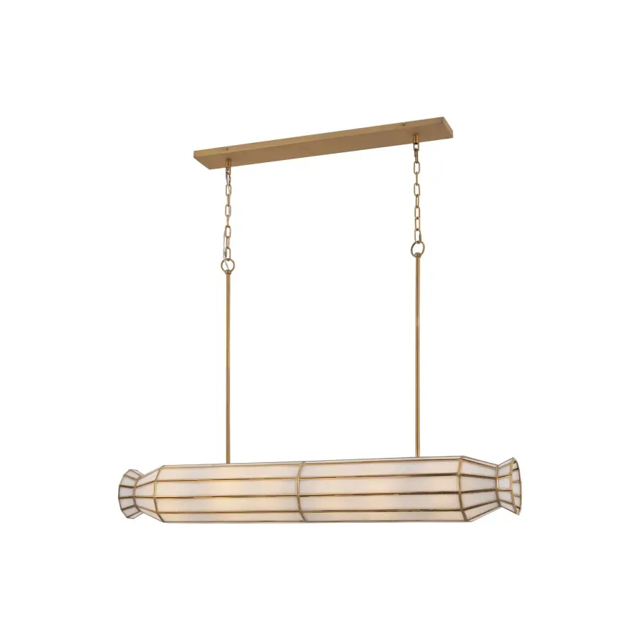 Jaxen 48" 6-Light Linear Chandelier in Legacy Brass - Image 1
