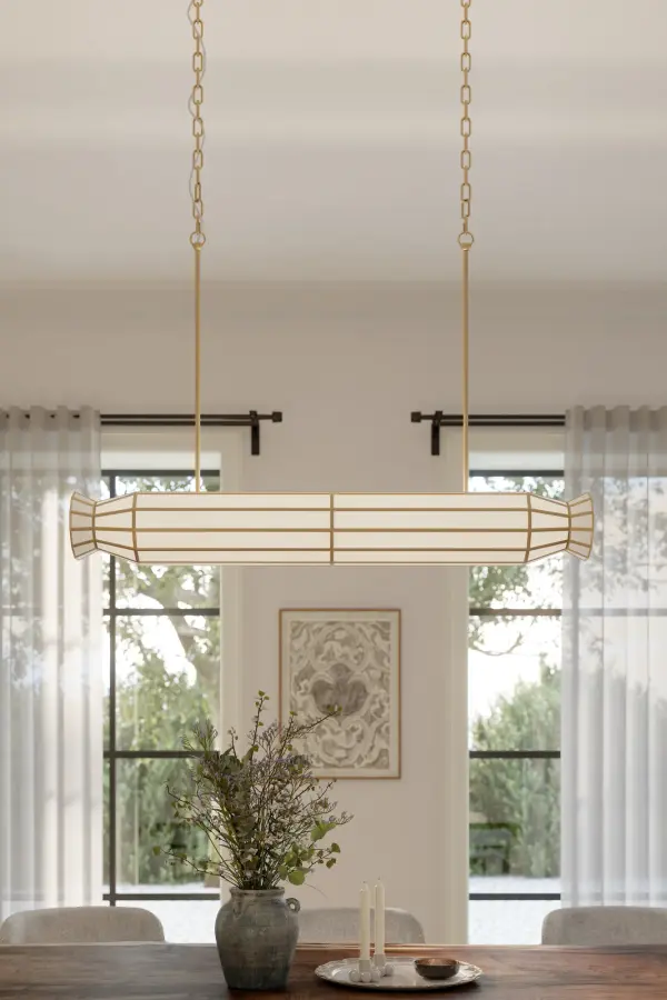 Jaxen 48" 6-Light Linear Chandelier in Legacy Brass - Image 4