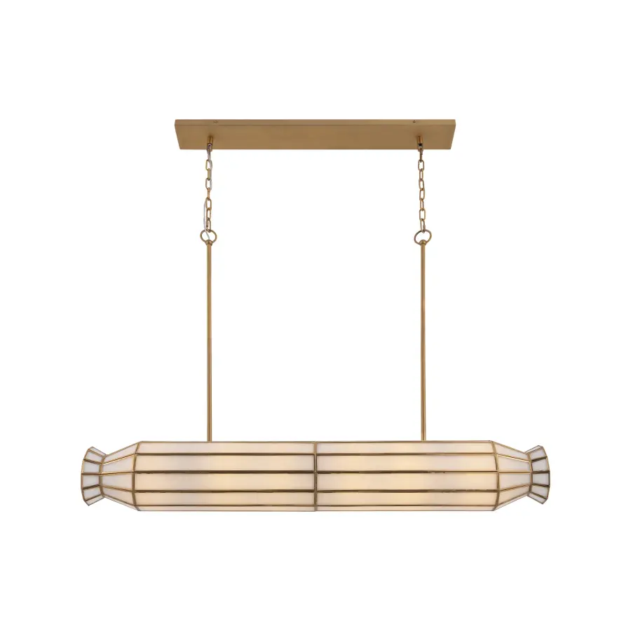 Jaxen 48" 6-Light Linear Chandelier in Legacy Brass - Image 6