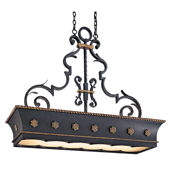 The Montparnasse brings Old World elegance to modern spaces with its hand-applied French Black finish accented by gold leaf highlights. Twelve lights provide exceptional illumination while double French scavo glass shades add warmth and sophistication.