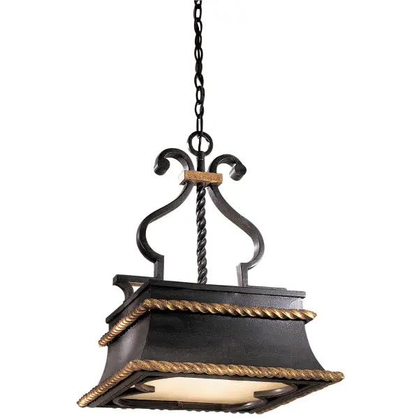 Montparnasse 3-Light Pendant in French Black with Gold Leaf