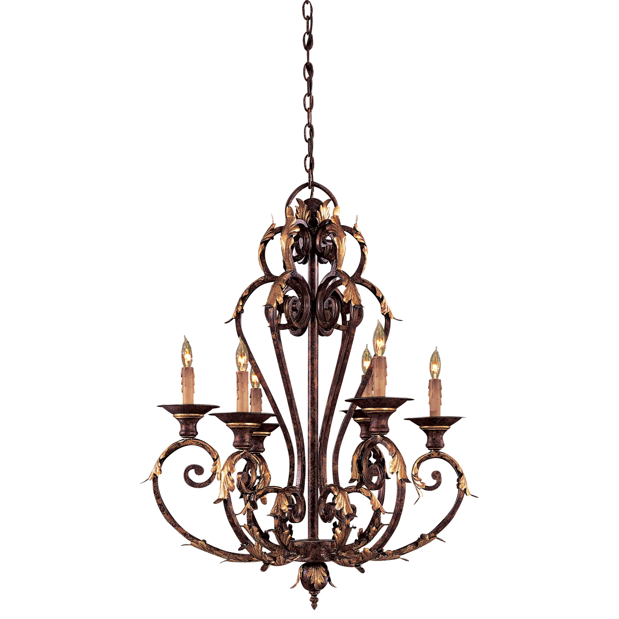 Zaragoza 6-Light Chandelier in Golden Bronze