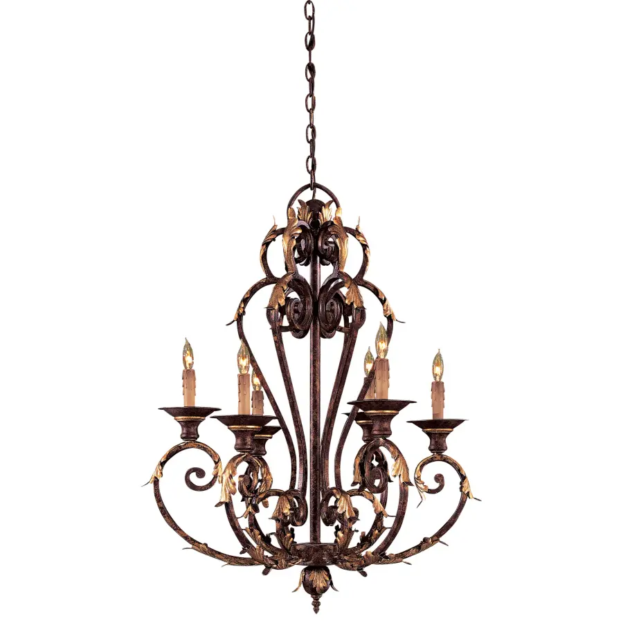Zaragoza 6-Light Chandelier in Golden Bronze