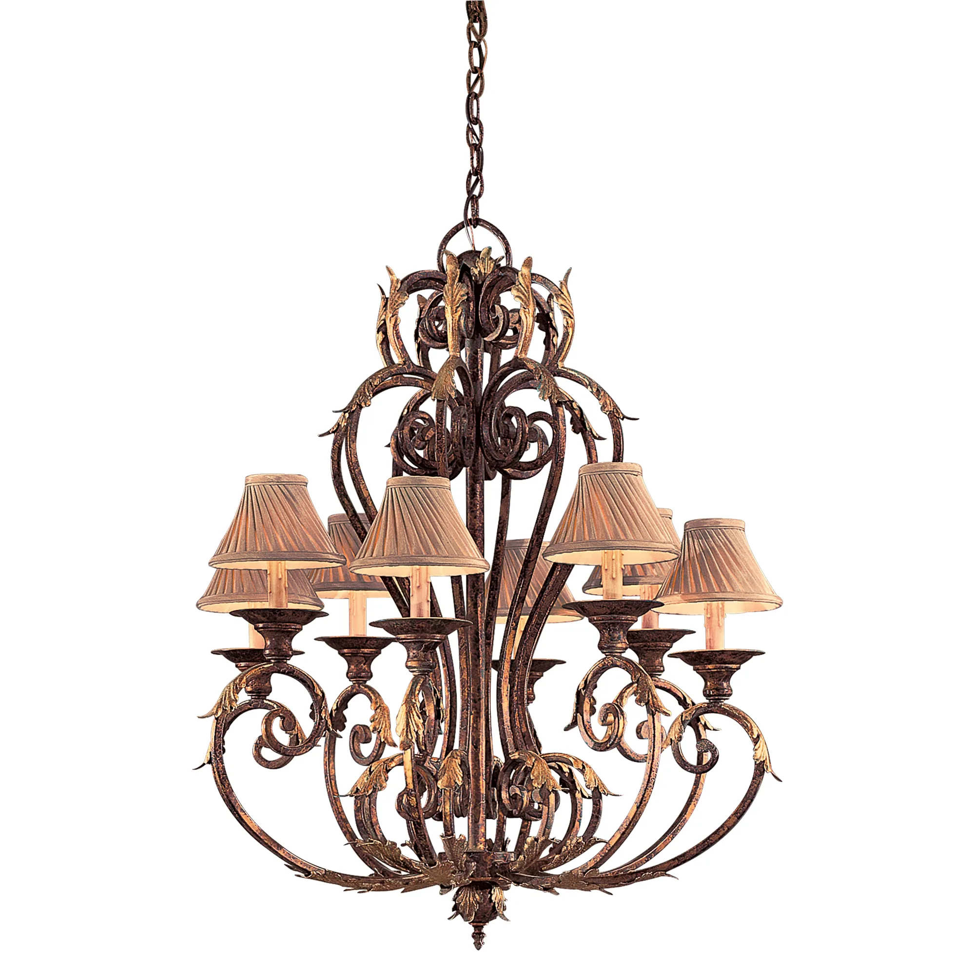 Zaragoza 8-Light Chandelier in Golden Bronze