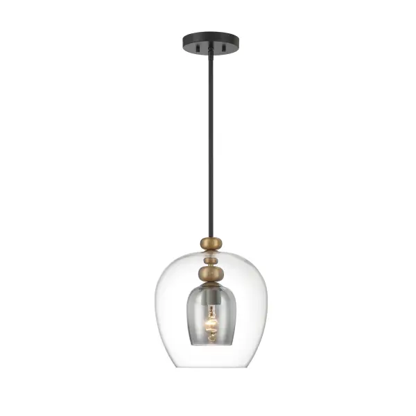 Amesbury 1-Light Pendant in Coal and Oxidized Aged Brass - Image 4