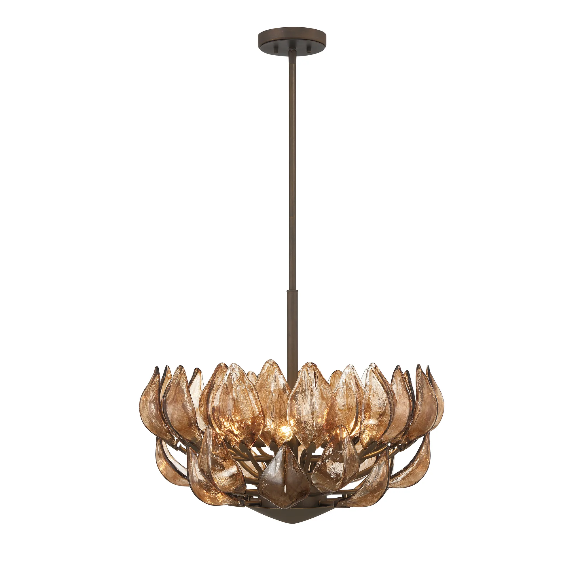 Arboles 6-Light Pendant with Amber Glass