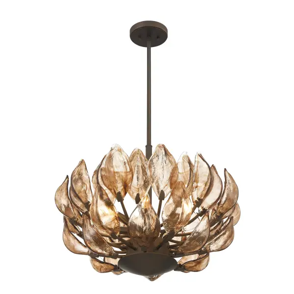 Arboles 6-Light Pendant with Amber Glass - Image 4
