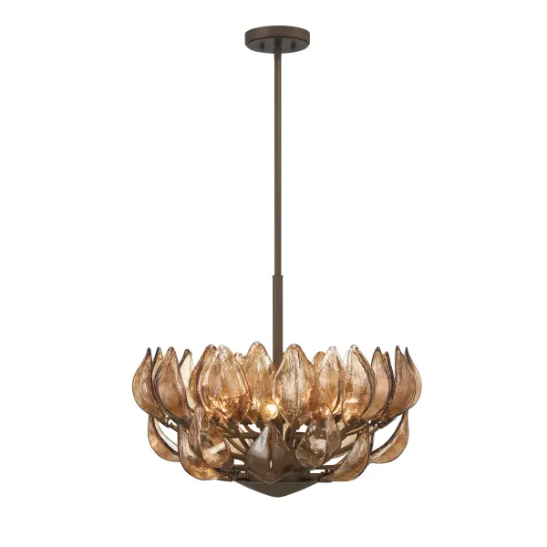 Arboles 6-Light Pendant with Amber Glass - Image 5