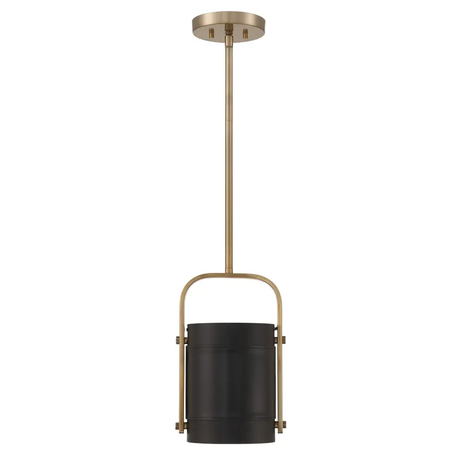 Contrast Mini Pendant with Onyx Leather Shade - Image 5