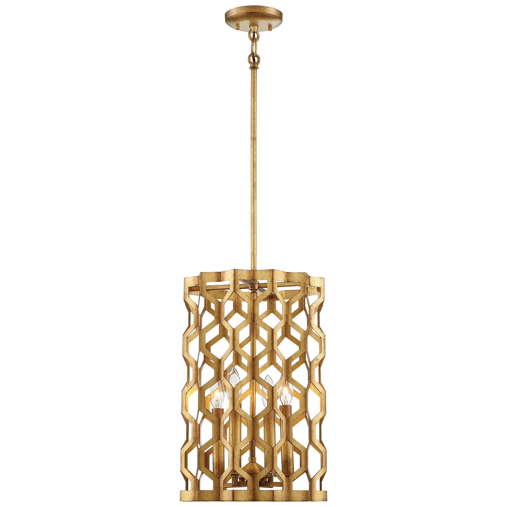 Coronade 4-Light Pendant in Pandora Gold Leaf
