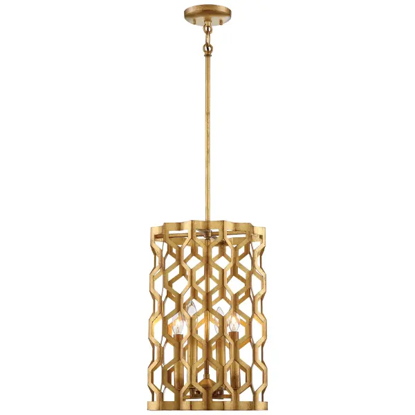 Coronade 4-Light Pendant in Pandora Gold Leaf