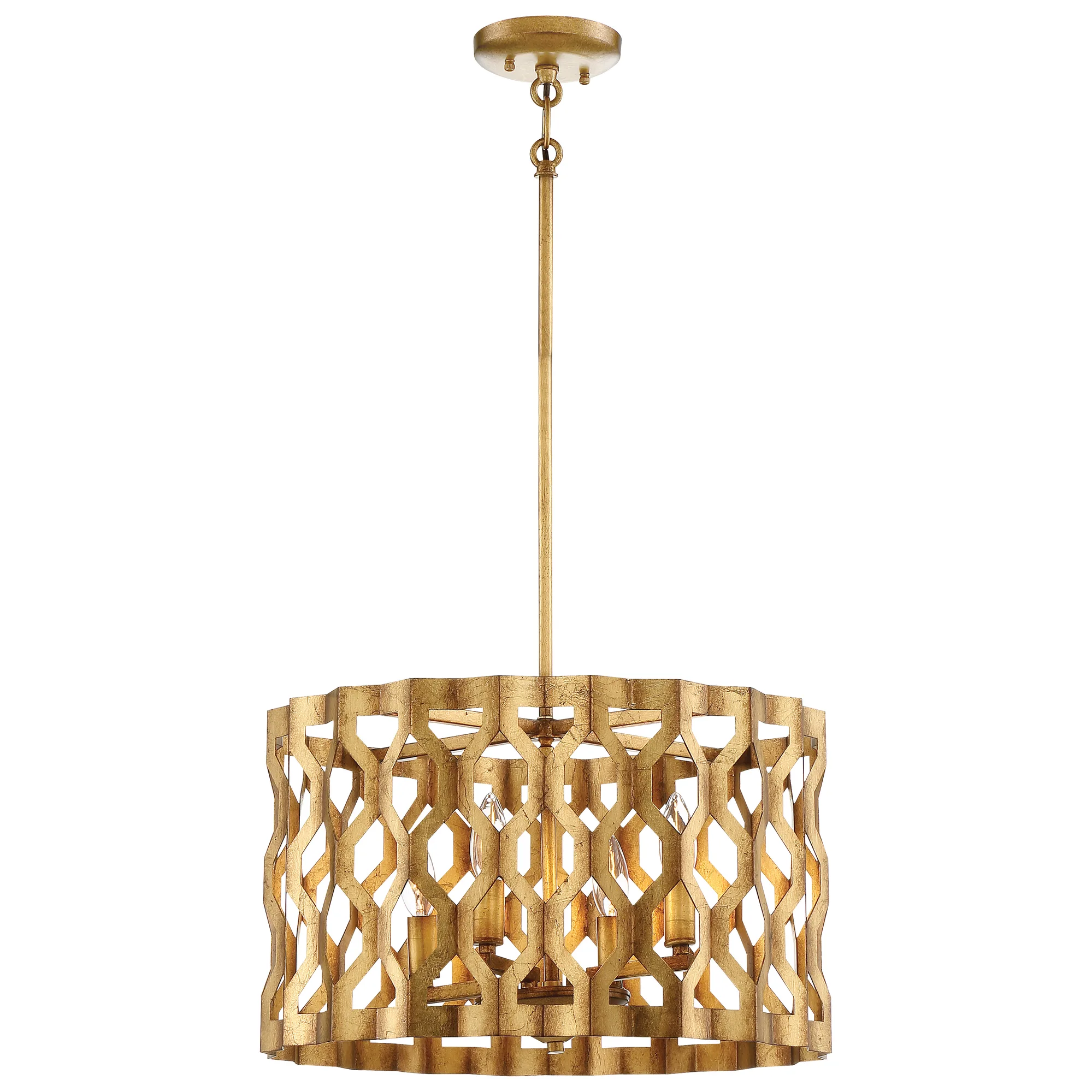 Coronade 4-Light Pendant in Pandora Gold Leaf