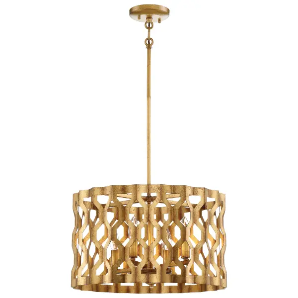 Coronade 4-Light Pendant in Pandora Gold Leaf
