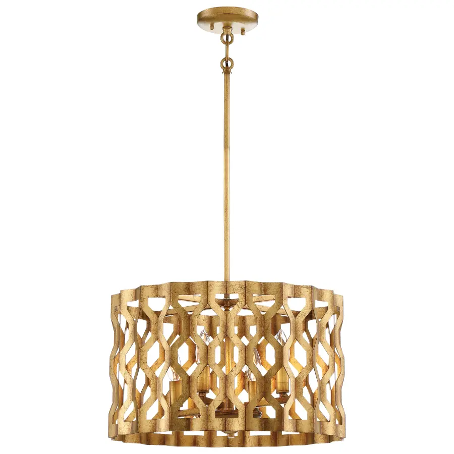 Coronade 4-Light Pendant in Pandora Gold Leaf